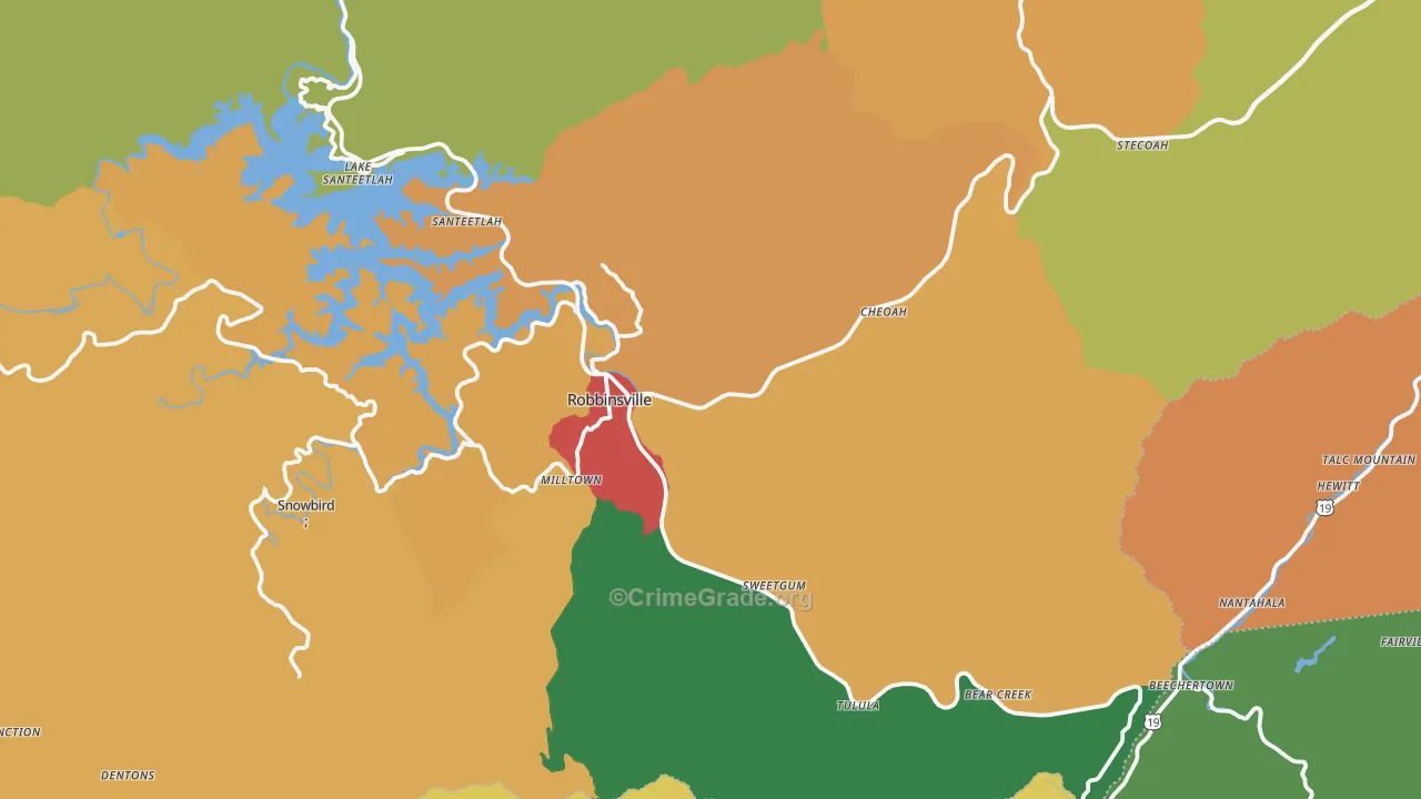 Robbinsville, NC Map of Drug-Related Crime Rates