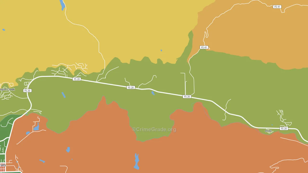 Robe, WA Map of Drug-Related Crime Rates