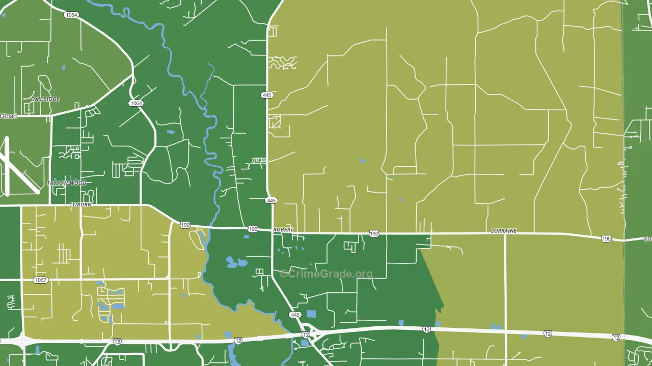 Robert, LA Map of Drug-Related Crime Rates