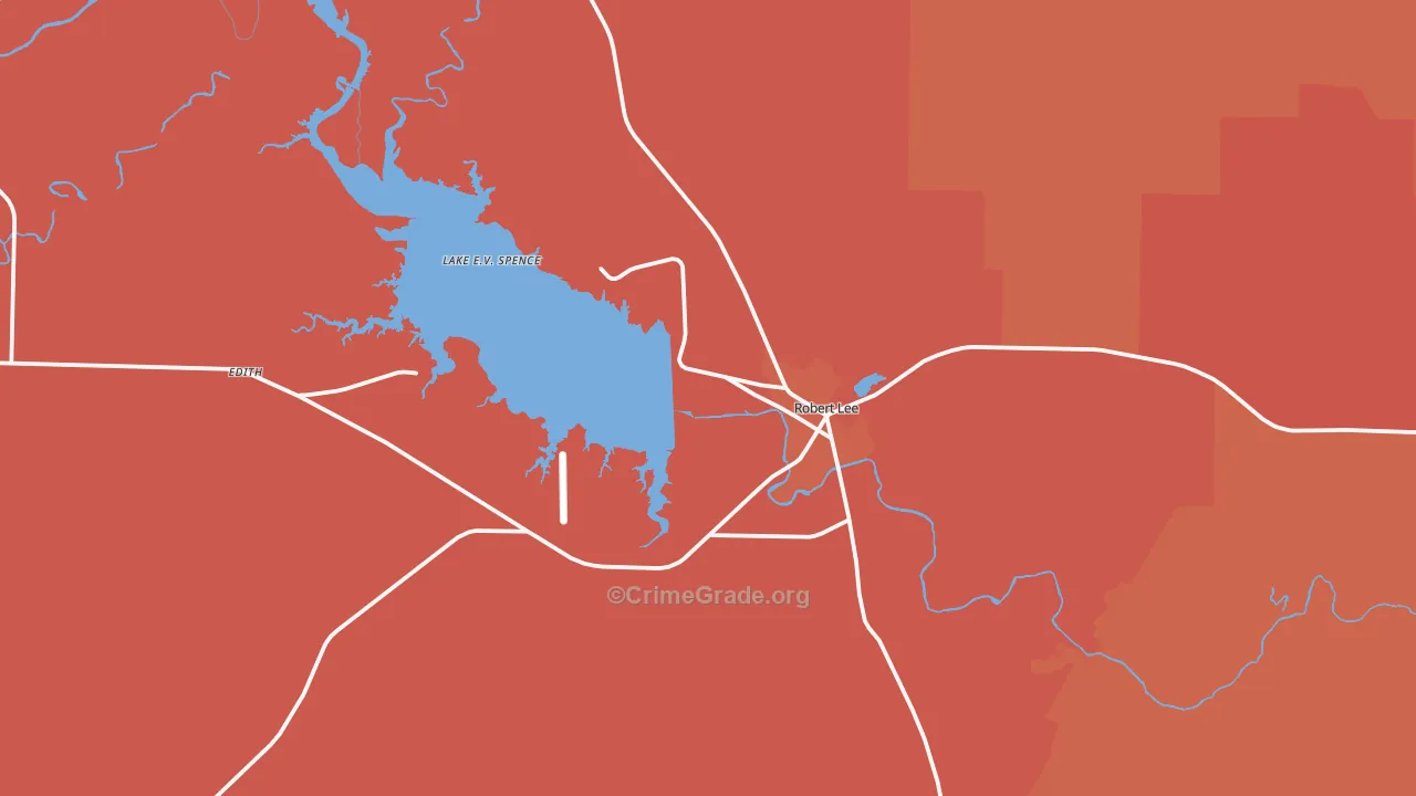 Robert Lee, TX Map of Drug-Related Crime Rates