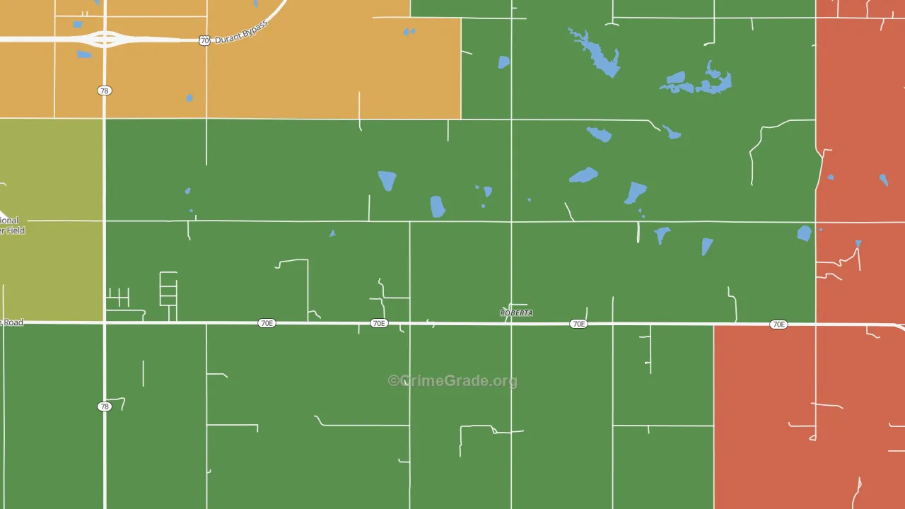 Roberta, OK Map of Drug-Related Crime Rates