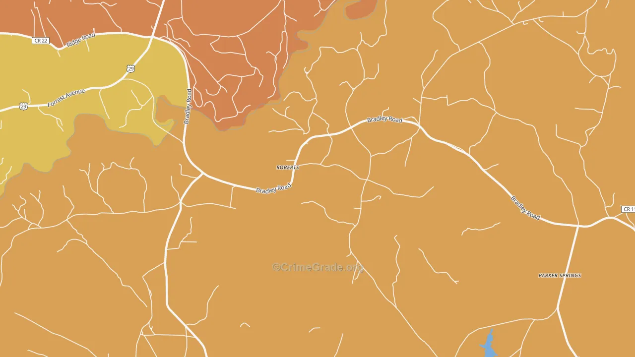 Roberts, AL Map of Drug-Related Crime Rates