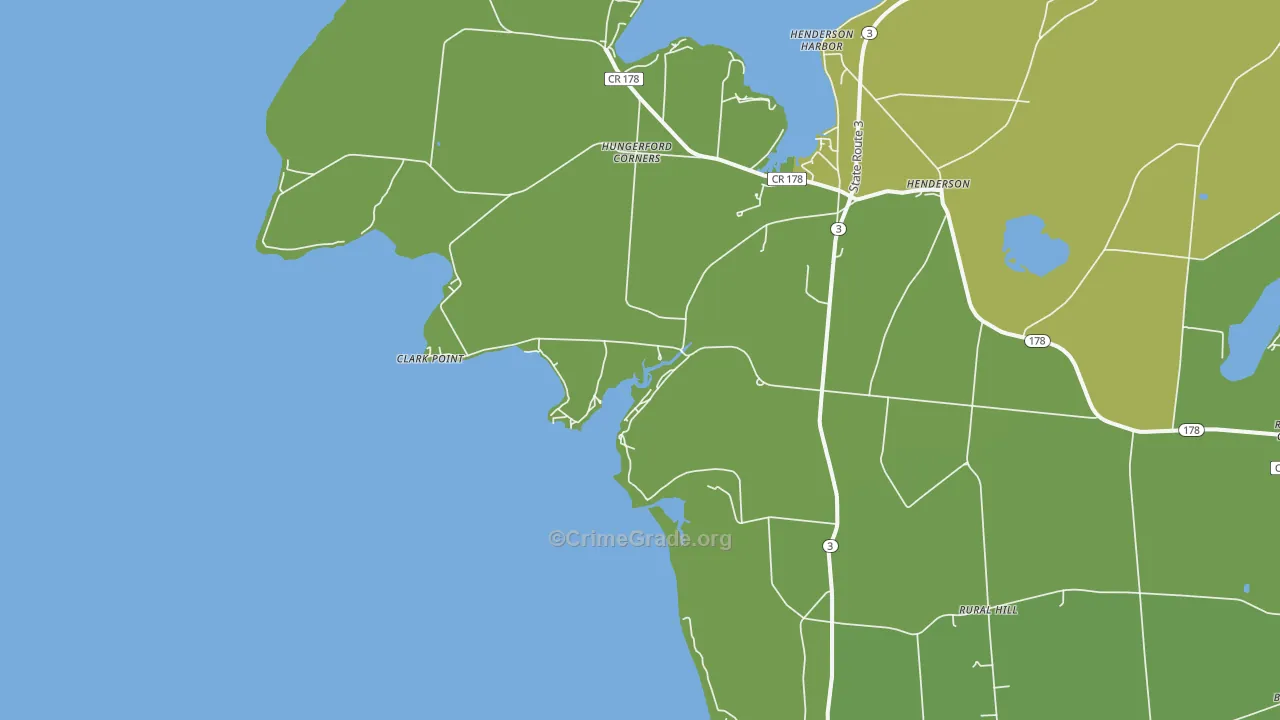 Roberts Corner, NY Map of Drug-Related Crime Rates