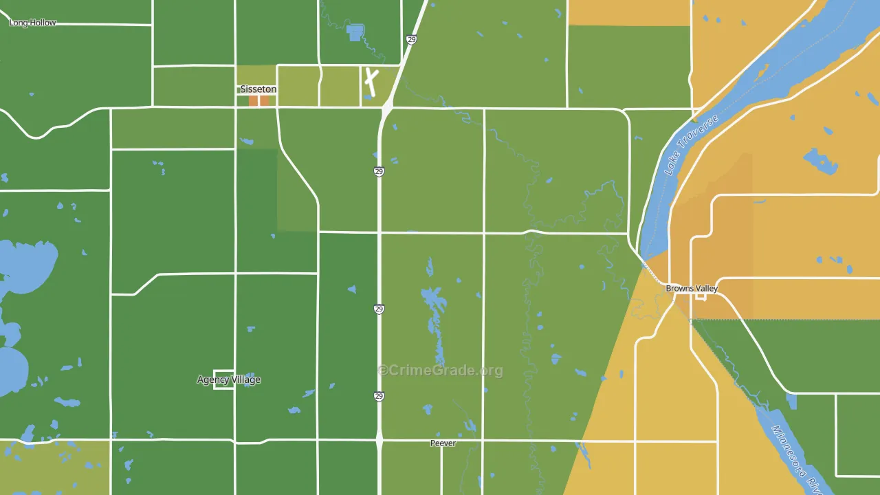Roberts County, SD Map of Drug-Related Crime Rates