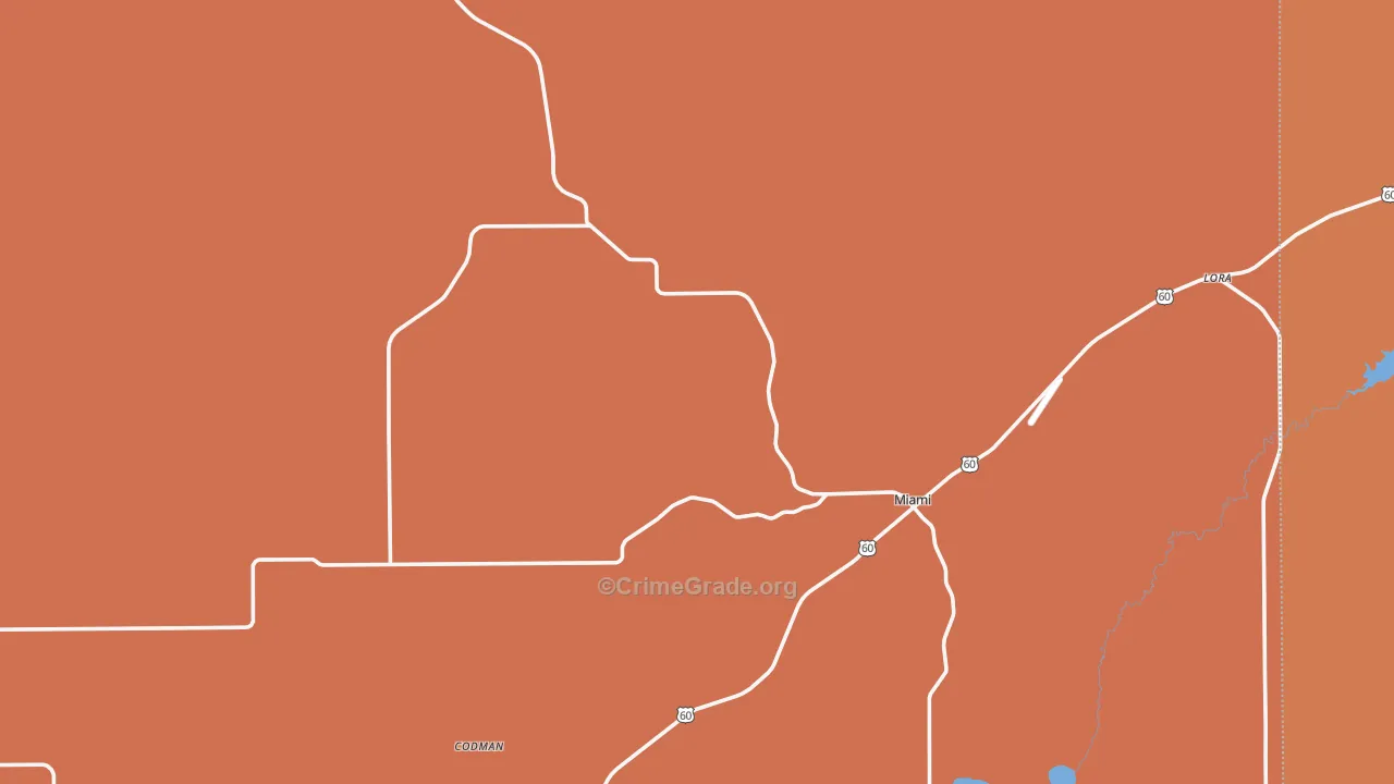 Roberts County, TX Map of Drug-Related Crime Rates