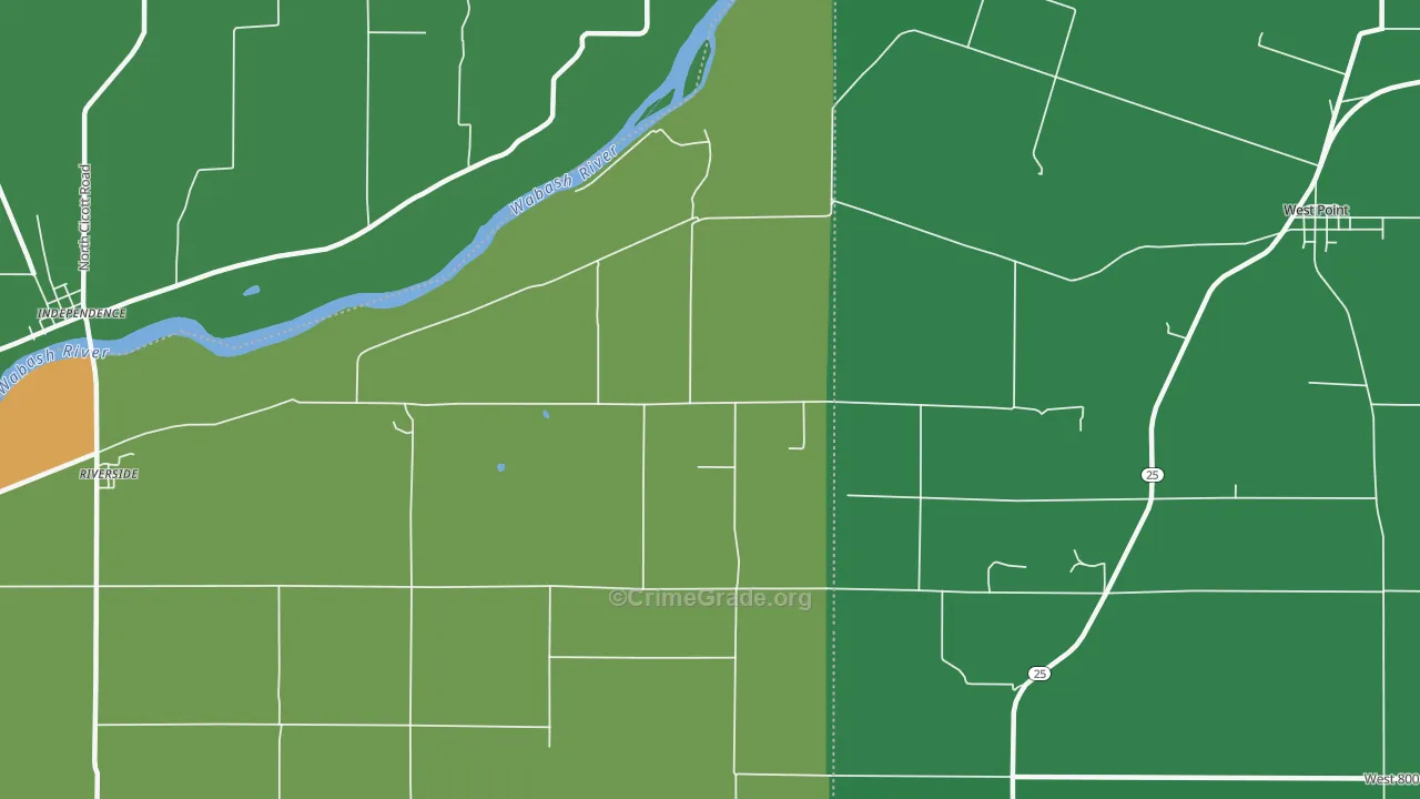 Roberts, IN Map of Drug-Related Crime Rates