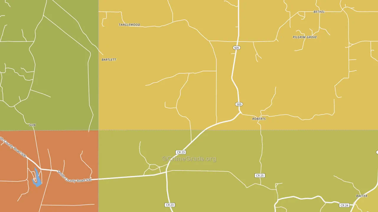 Roberts, MS Map of Drug-Related Crime Rates