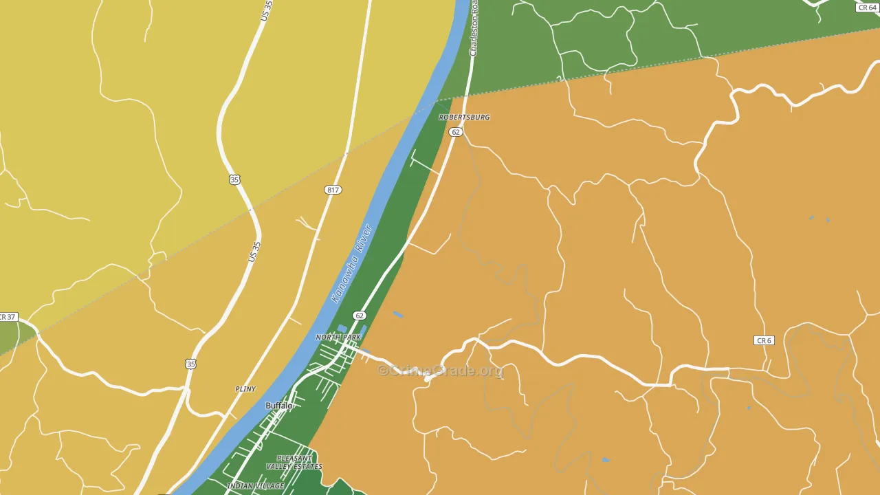 Robertsburg, WV Map of Drug-Related Crime Rates