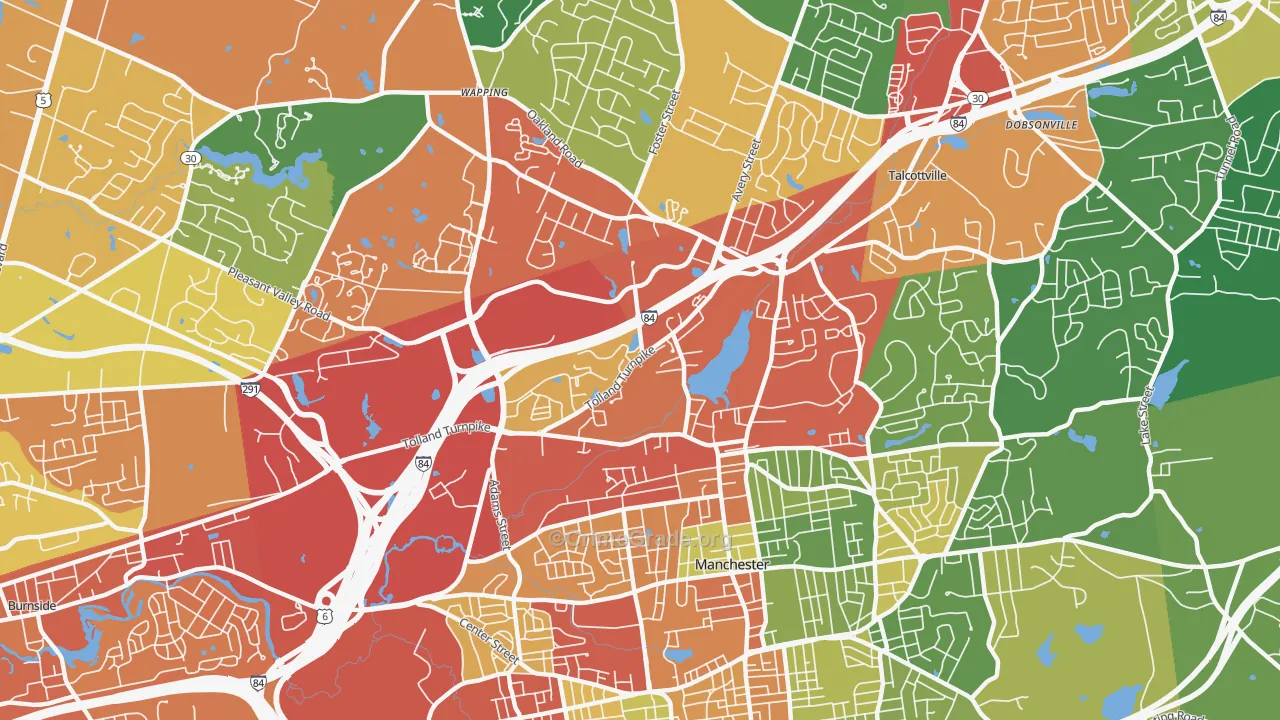Robertson, Oakland, CT Map of Drug-Related Crime Rates