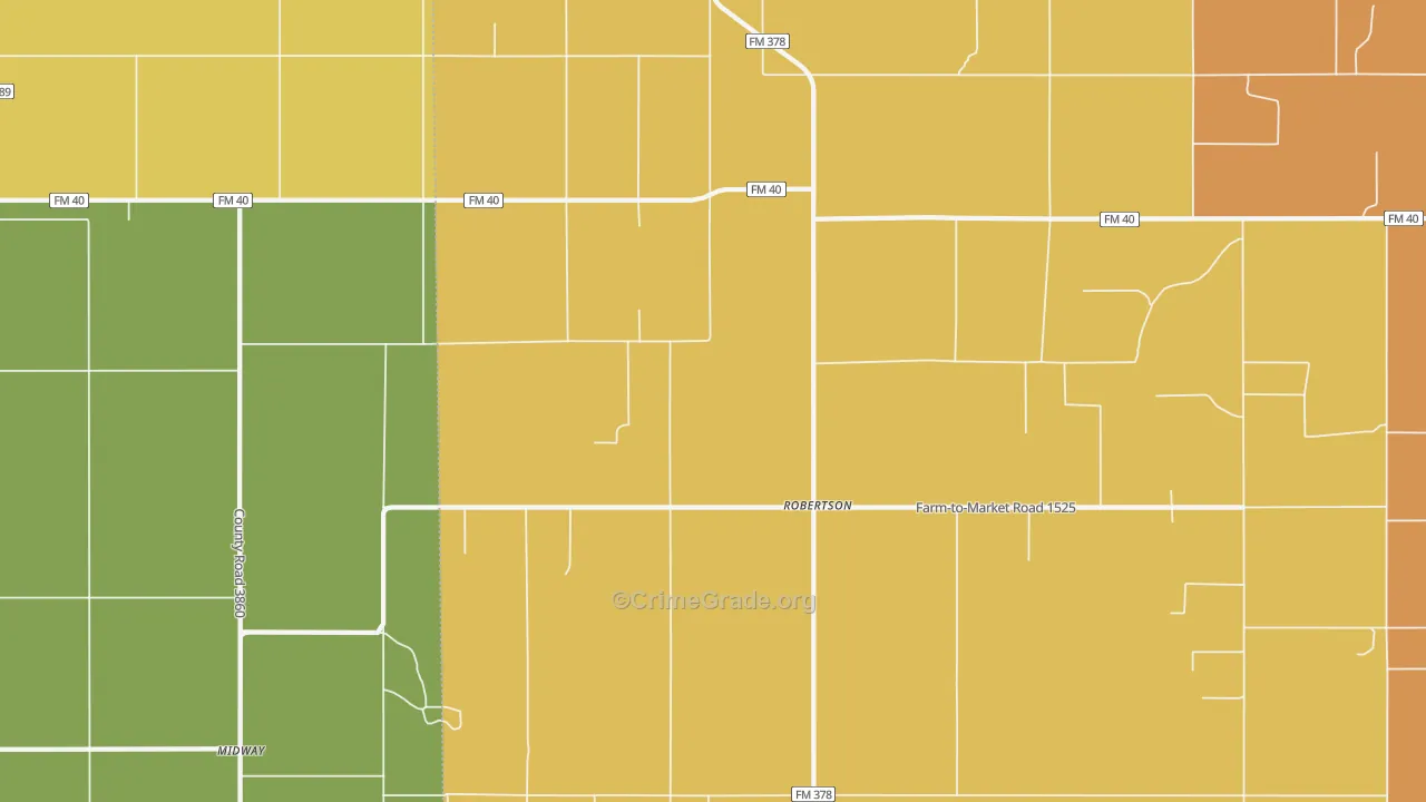 Robertson, TX Map of Drug-Related Crime Rates