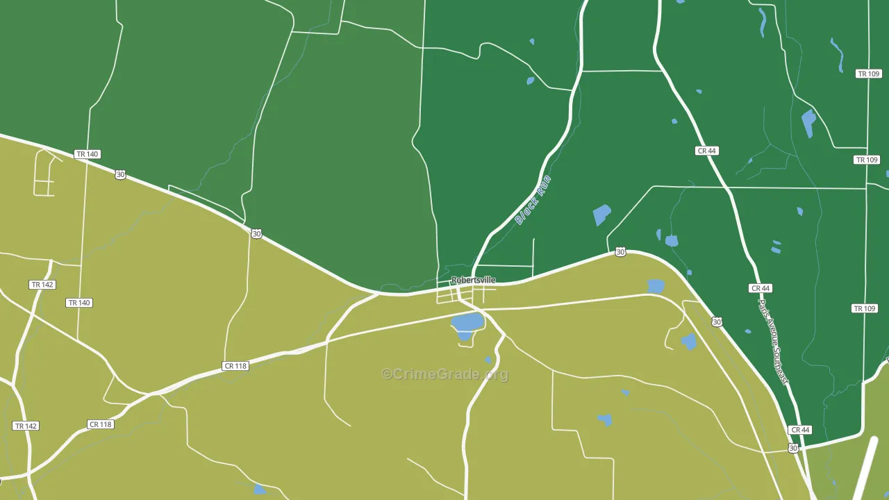 Robertsville, OH Map of Drug-Related Crime Rates