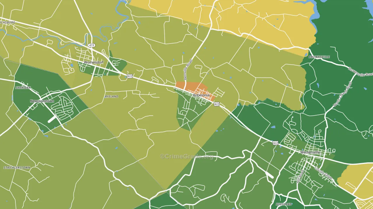 Robesonia, PA Map of Drug-Related Crime Rates