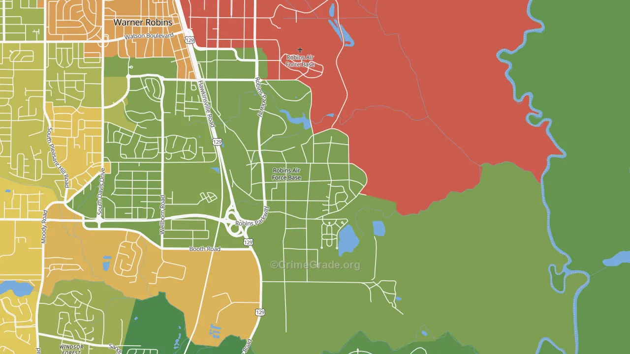 Robins AFB, GA Map of Drug-Related Crime Rates