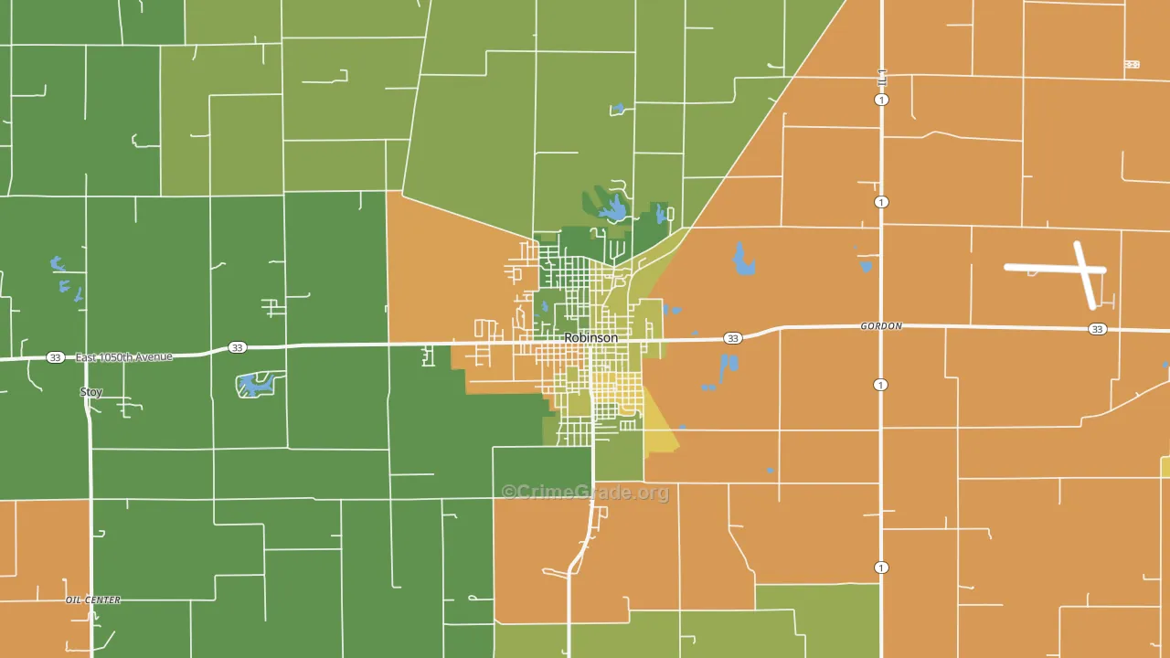 Robinson, IL Map of Drug-Related Crime Rates