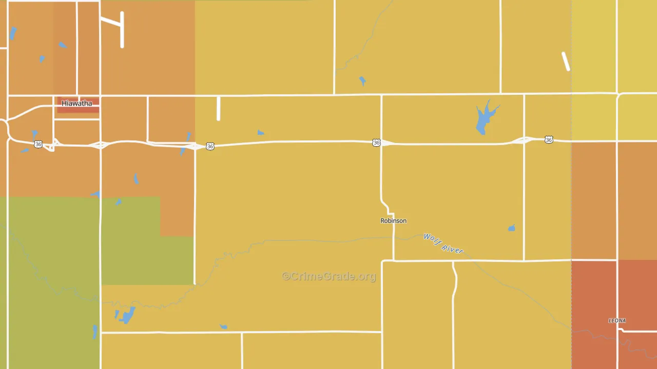 Robinson, KS Map of Drug-Related Crime Rates