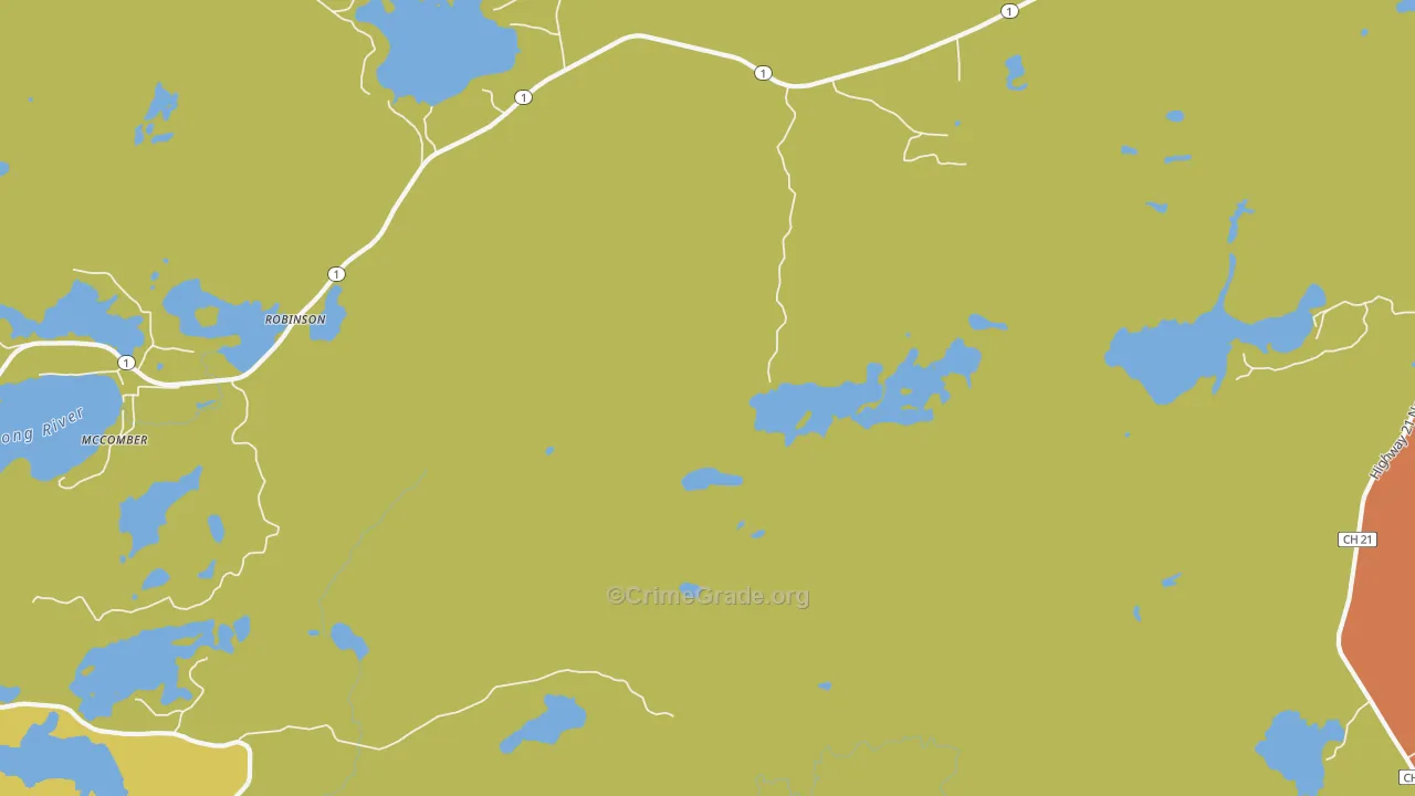 Robinson, MN Map of Drug-Related Crime Rates