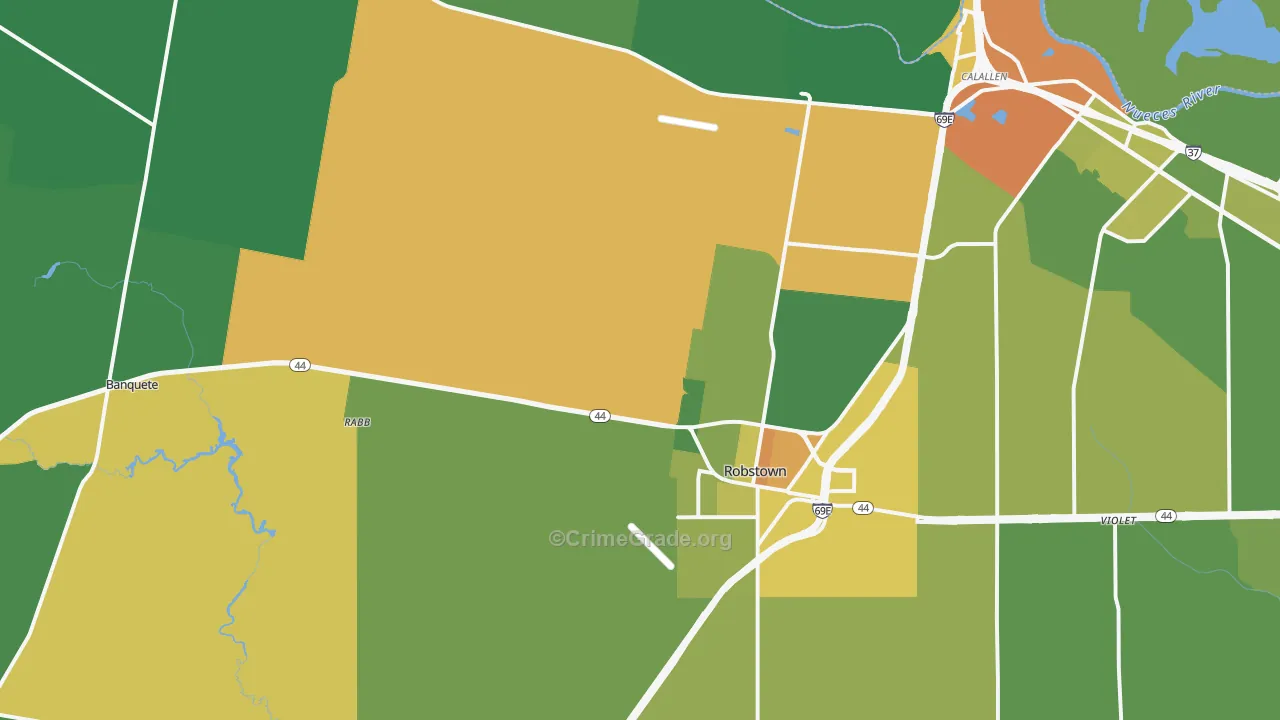 Robstown, TX Map of Drug-Related Crime Rates