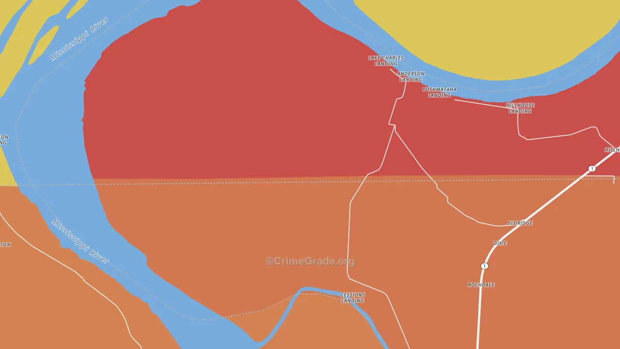 Rochdale, MS Map of Drug-Related Crime Rates