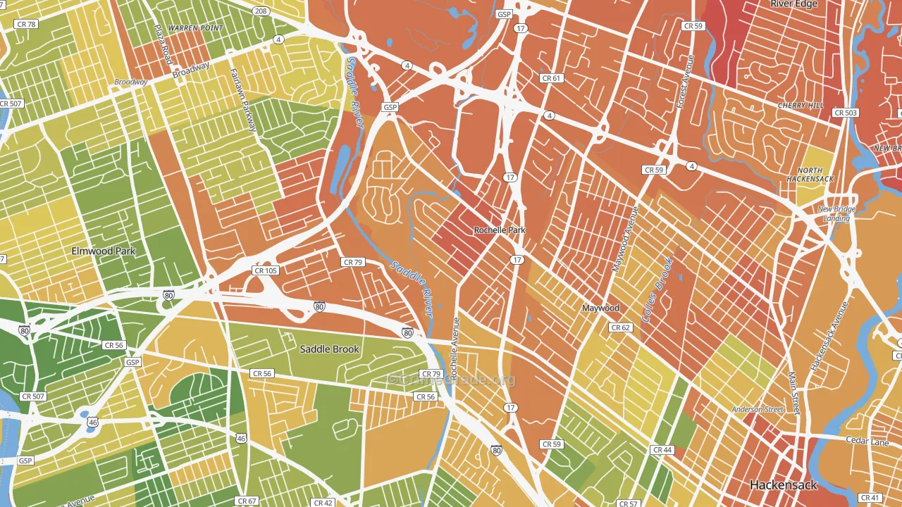 Rochelle Park, NJ Map of Drug-Related Crime Rates