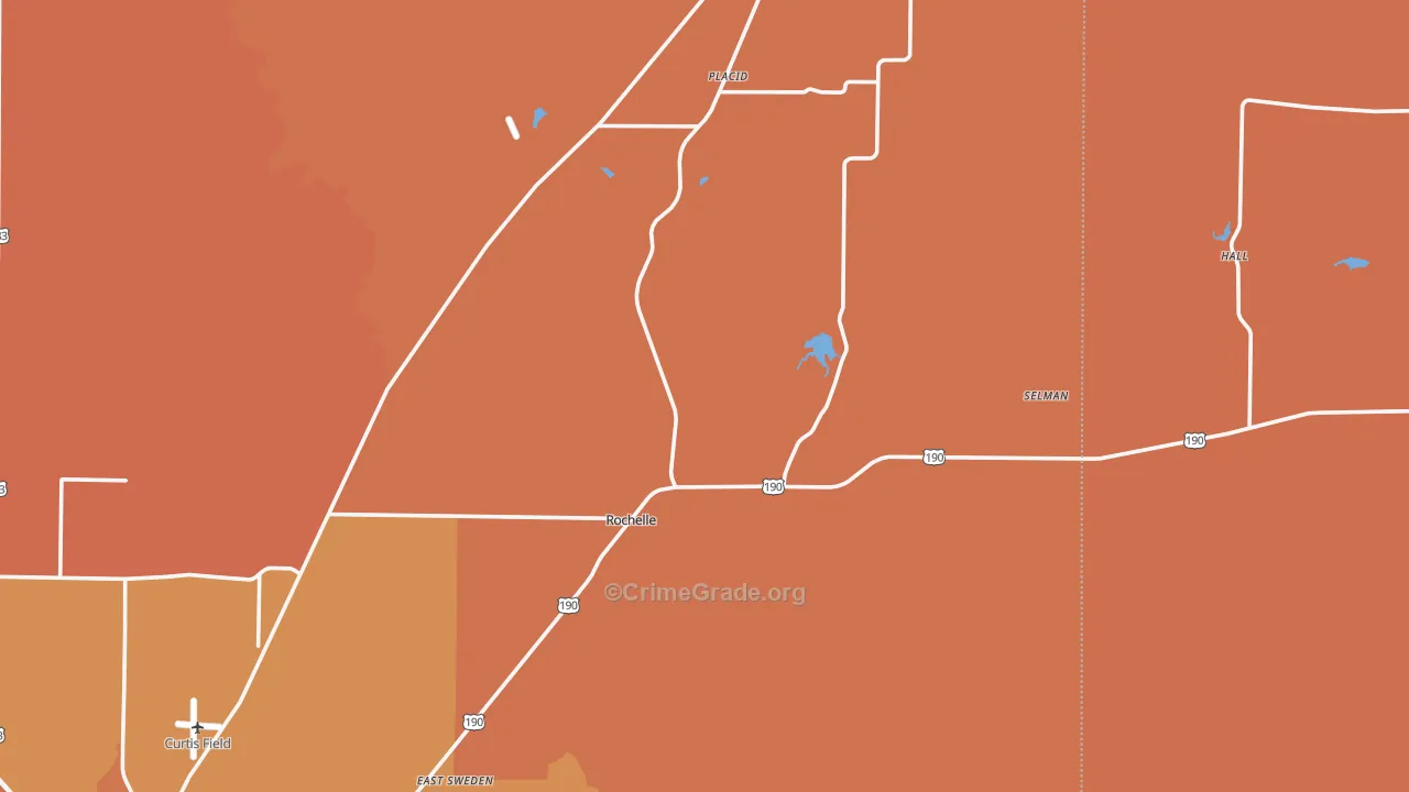 Rochelle, TX Map of Drug-Related Crime Rates