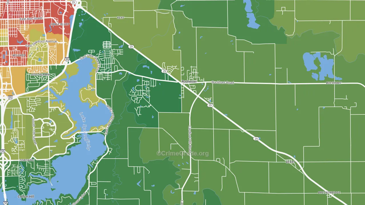 Rochester, IL Map of Drug-Related Crime Rates