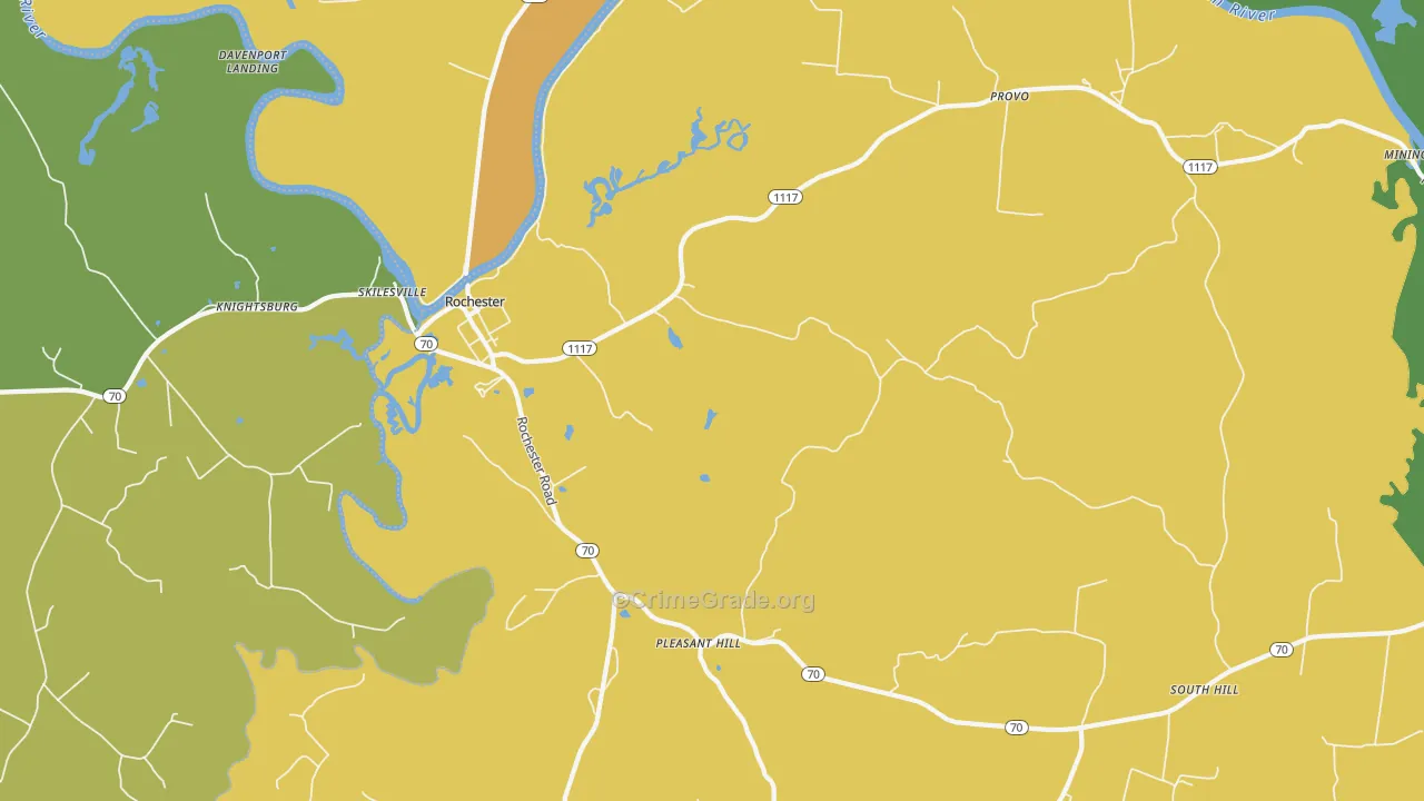 Rochester, KY Map of Drug-Related Crime Rates