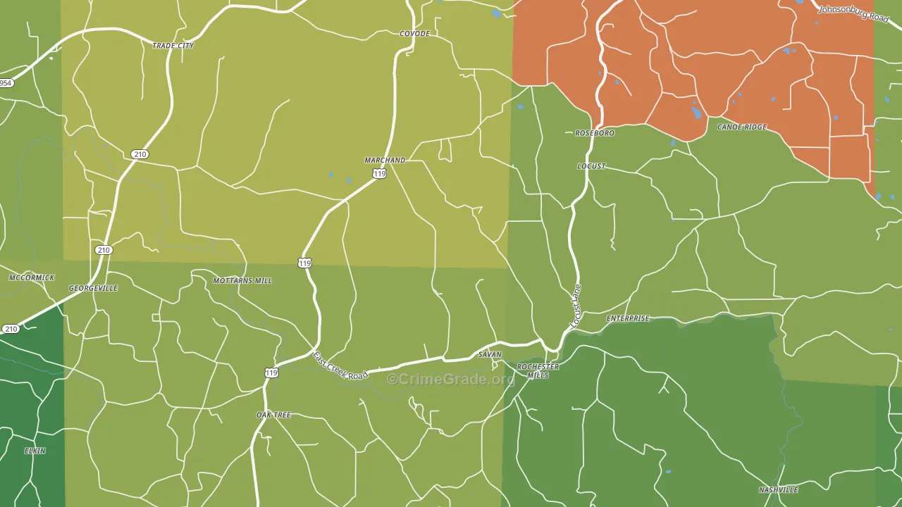 Rochester Mills, PA Map of Drug-Related Crime Rates