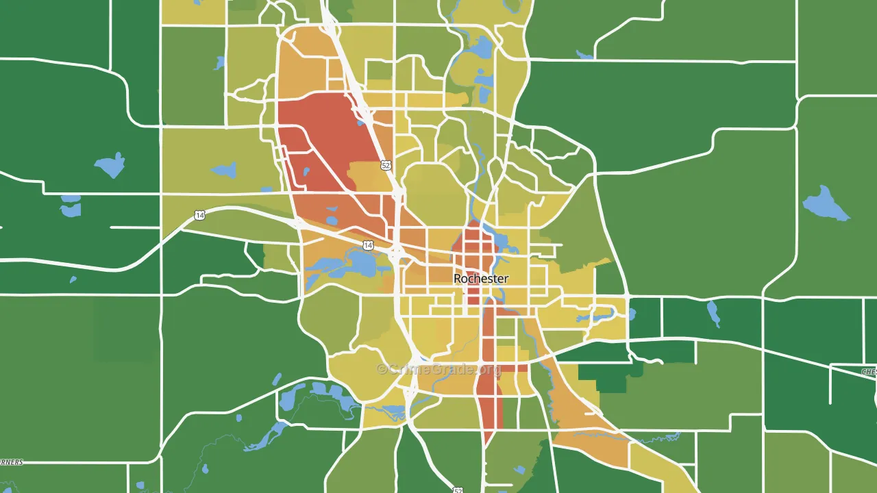 Rochester, MN Map of Drug-Related Crime Rates