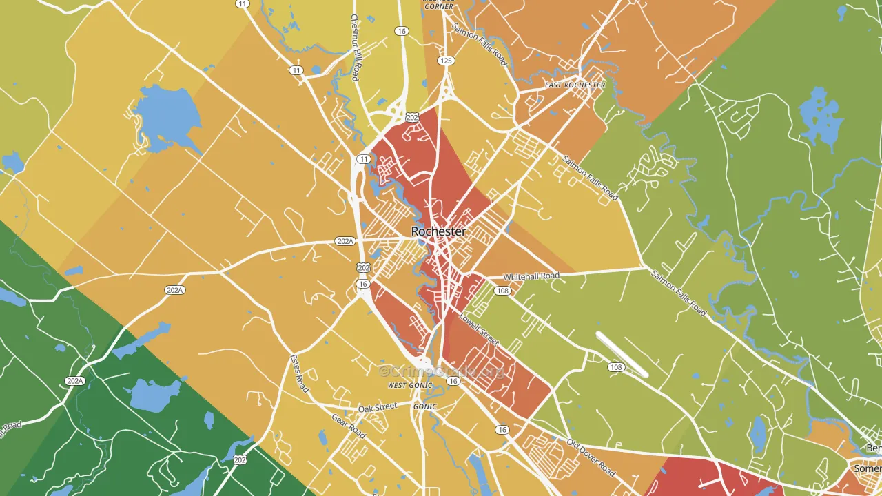 Rochester, NH Map of Drug-Related Crime Rates