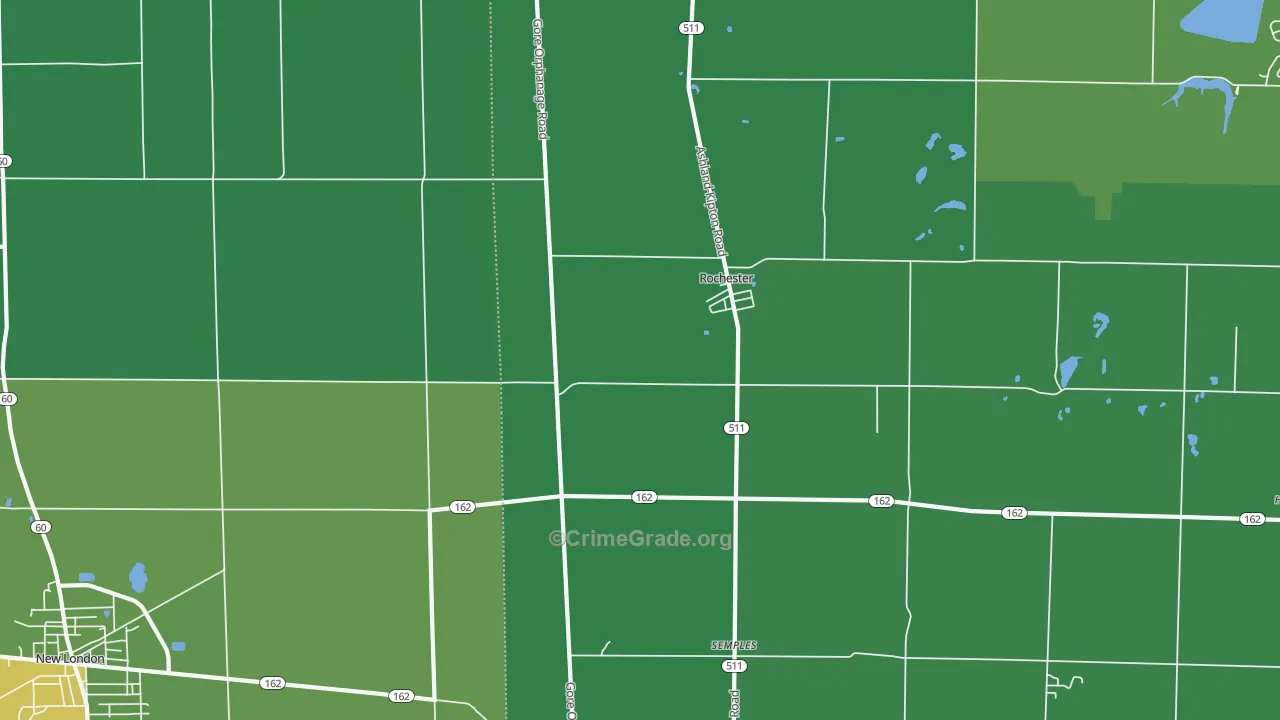 Rochester, OH Map of Drug-Related Crime Rates