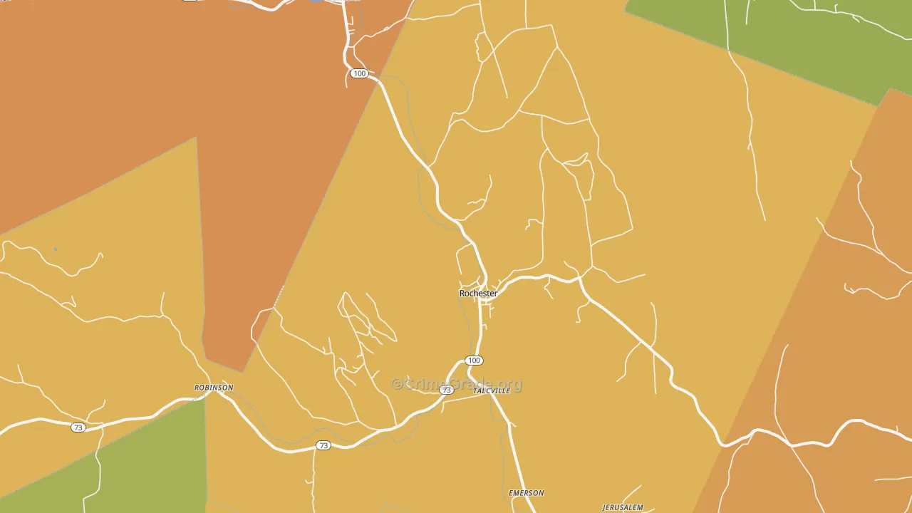 Rochester, VT Map of Drug-Related Crime Rates
