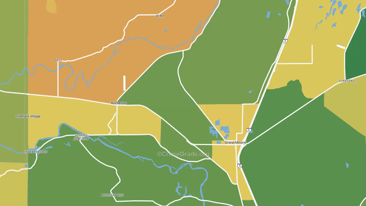 Rochester, WA Map of Drug-Related Crime Rates