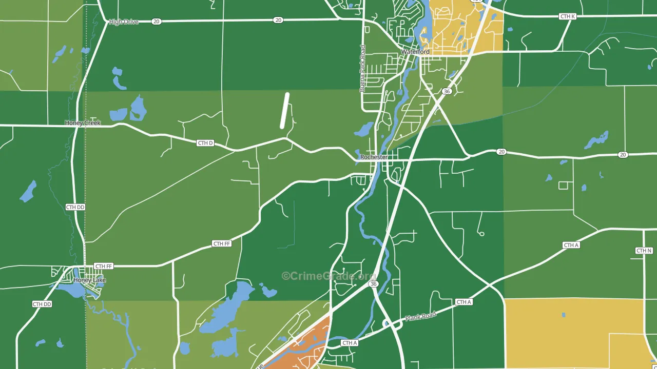 Rochester, WI Map of Drug-Related Crime Rates