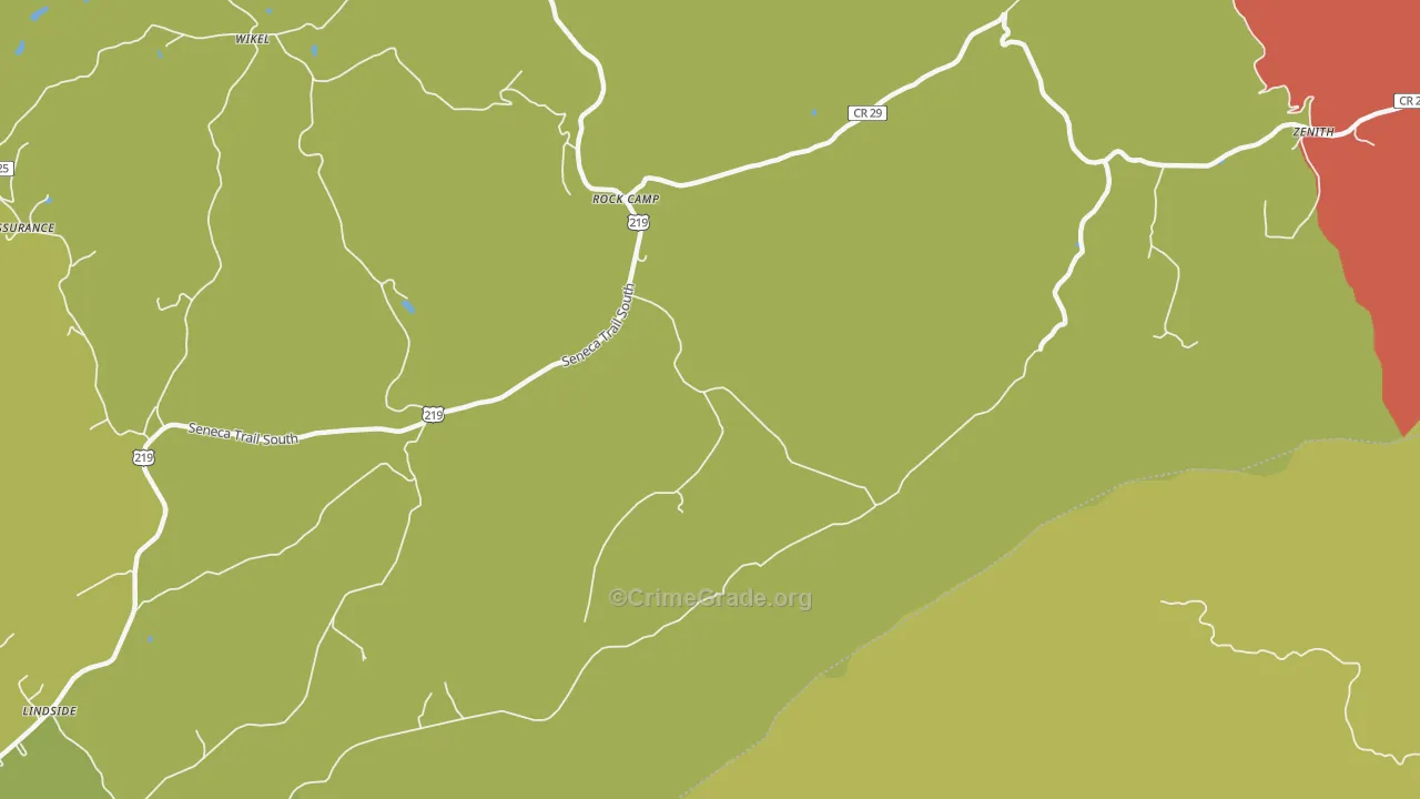 Rock Camp, WV Map of Drug-Related Crime Rates