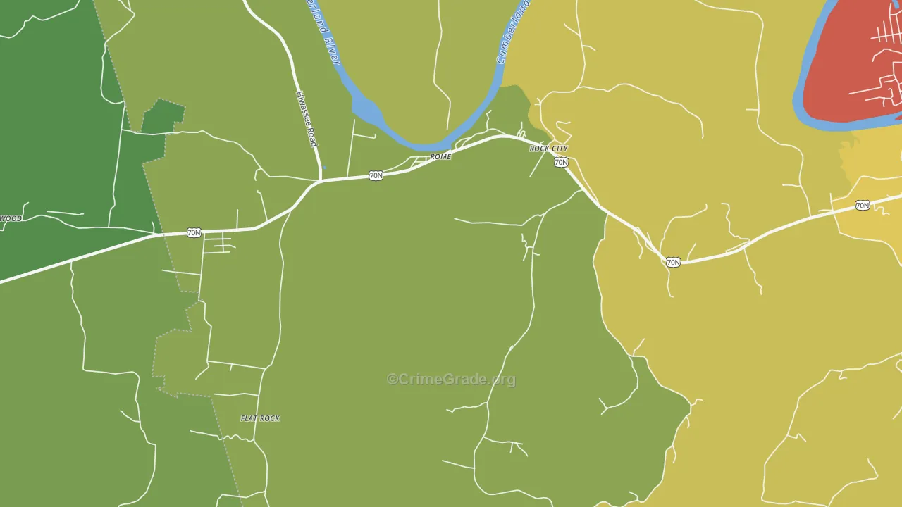 Rock City, TN Map of Drug-Related Crime Rates