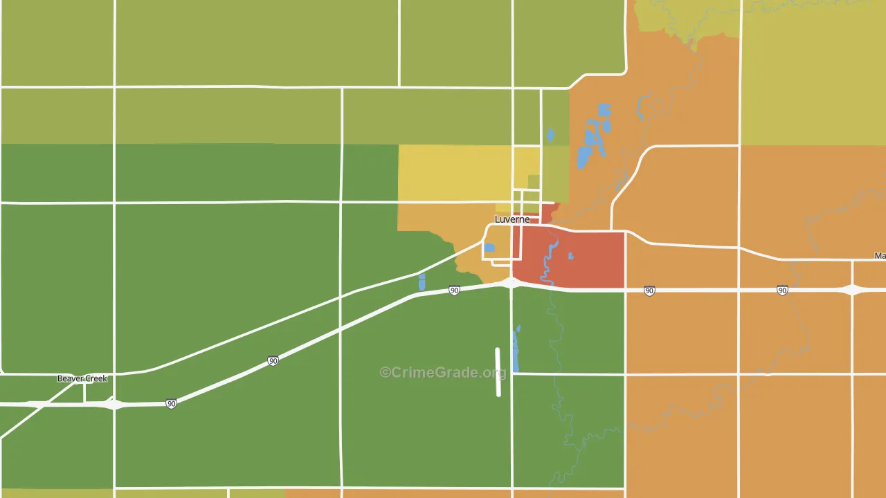 Rock County, MN Map of Drug-Related Crime Rates