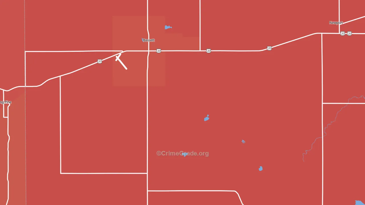 Rock County, NE Map of Drug-Related Crime Rates
