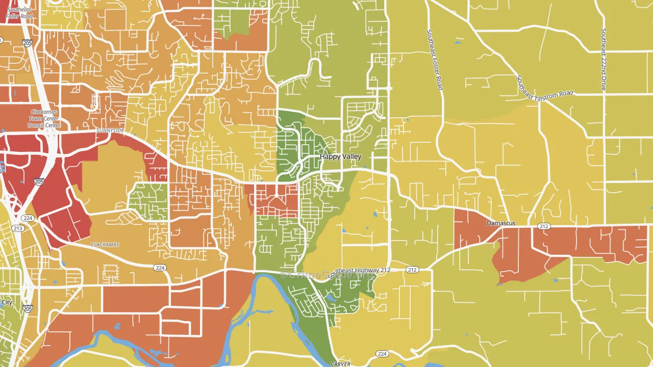 Rock Creek, Clackamas, OR Map of Drug-Related Crime Rates