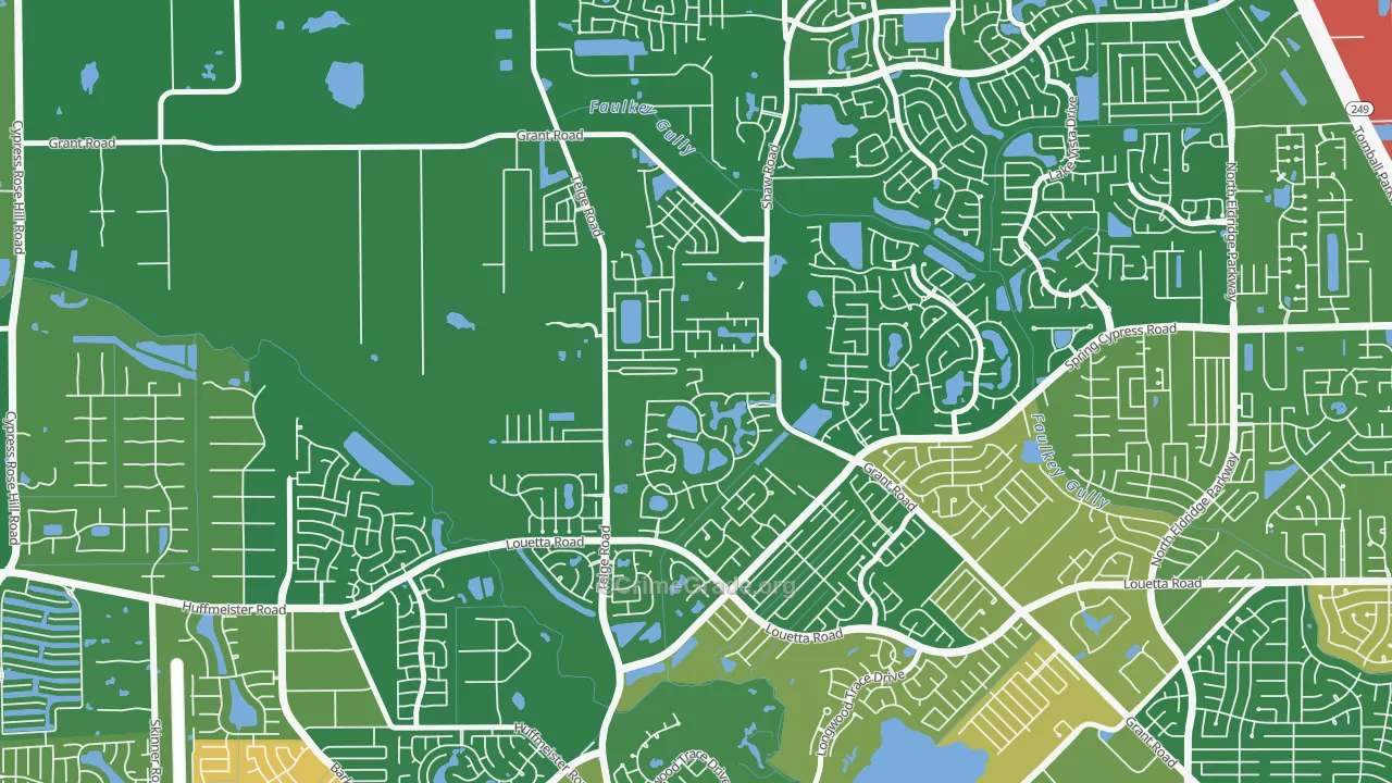 Rock Creek, Cypress, TX Map of Drug-Related Crime Rates