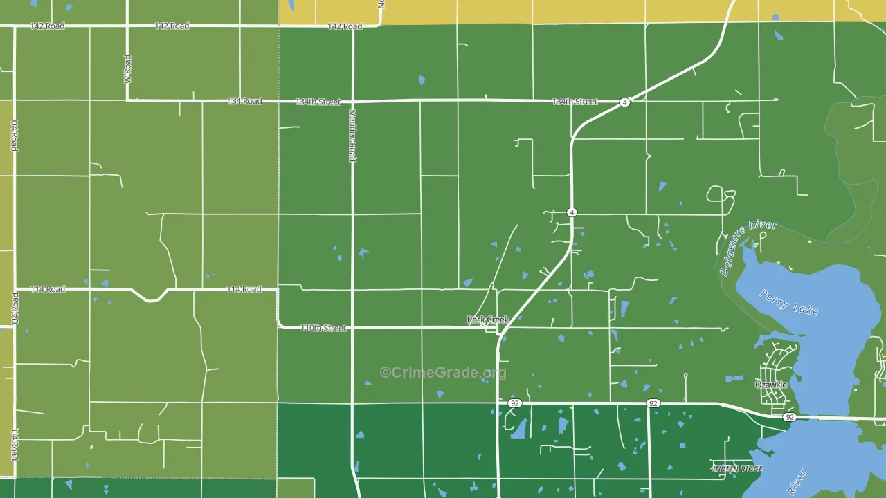 Rock Creek, KS Map of Drug-Related Crime Rates