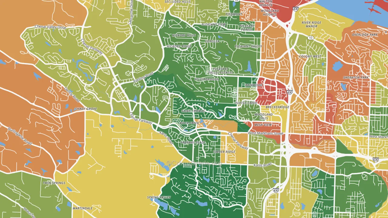 Rock Creek, Little Rock, AR Map of Drug-Related Crime Rates