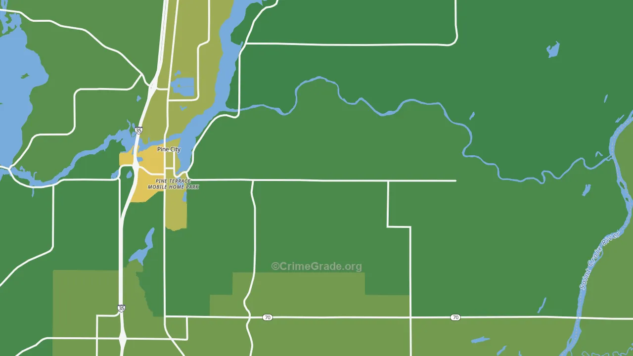 Rock Creek, MN Map of Drug-Related Crime Rates