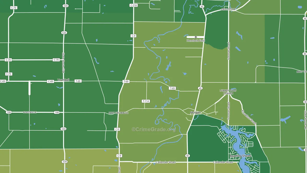 Rock Creek, OH Map of Drug-Related Crime Rates