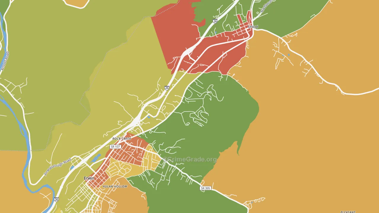 Rock Creek, TN Map of Drug-Related Crime Rates