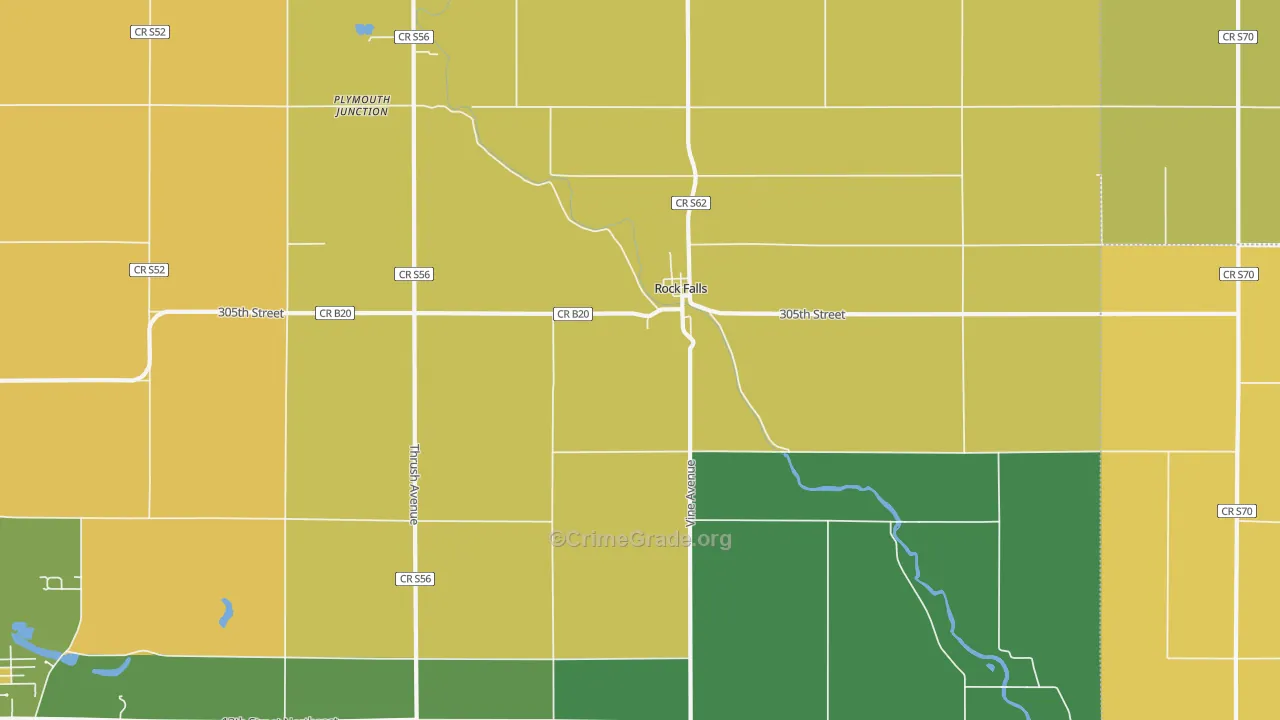 Rock Falls, IA Map of Drug-Related Crime Rates