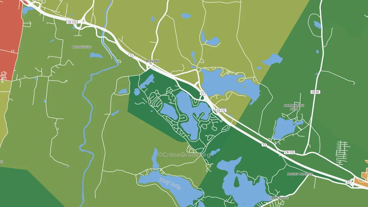 Rock Hill, NY Map of Drug-Related Crime Rates