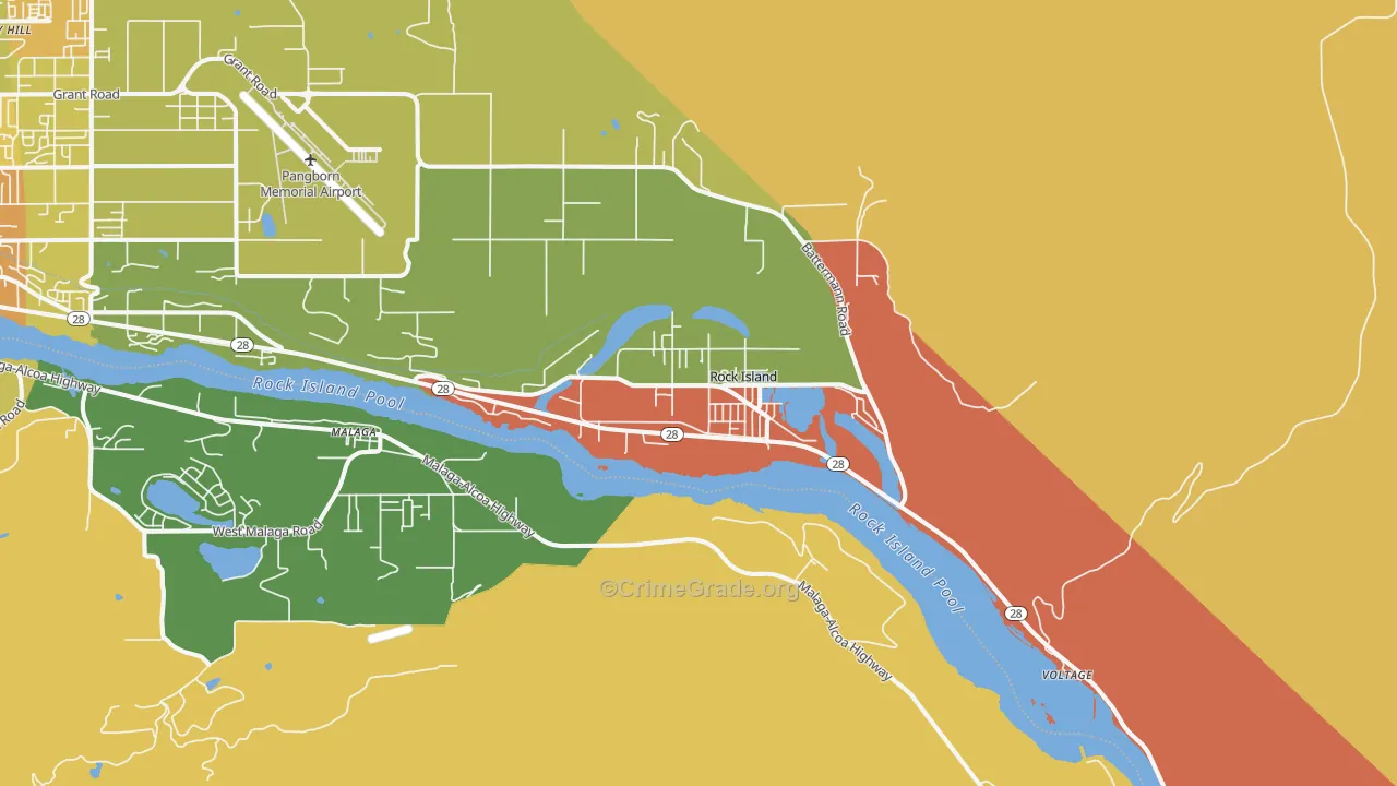 Rock Island, WA Map of Drug-Related Crime Rates