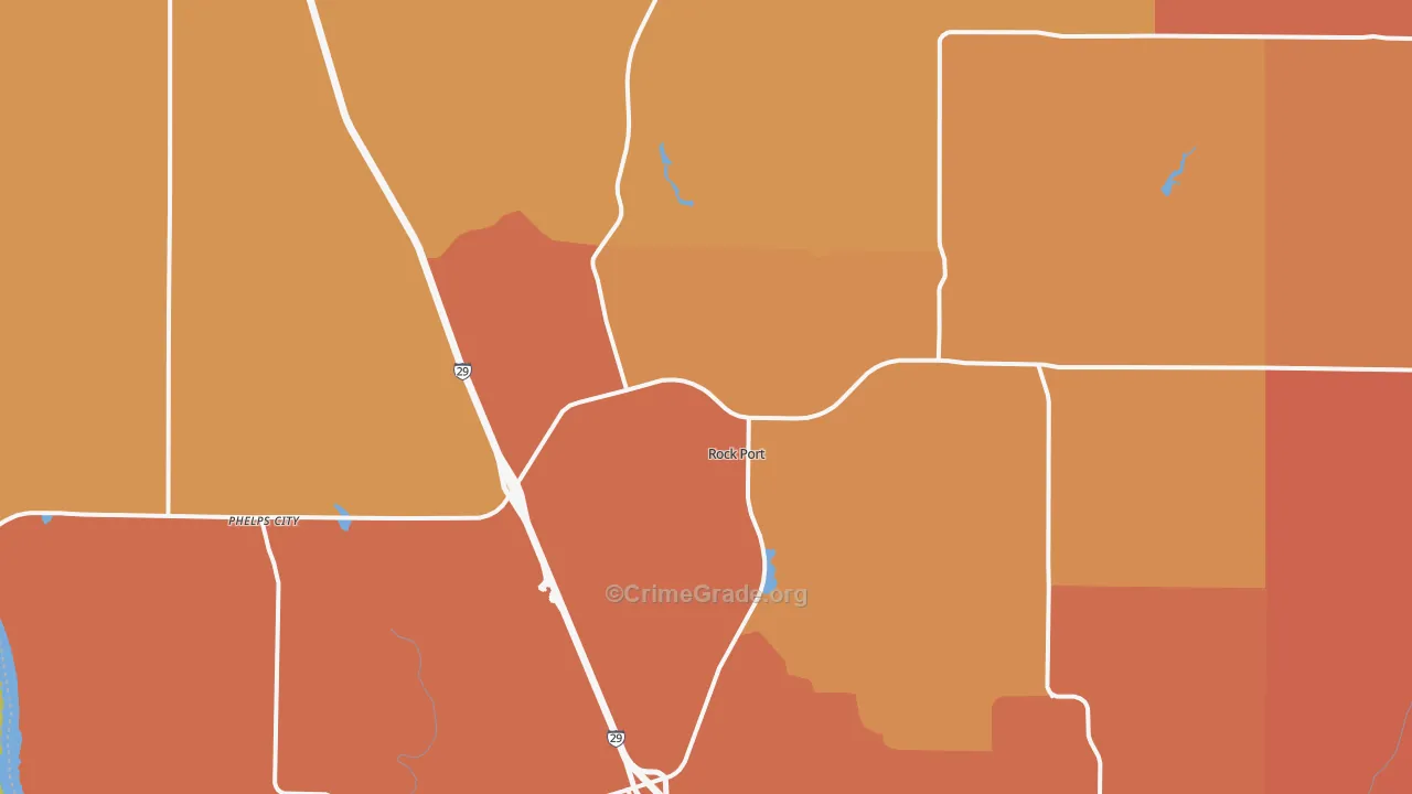 Rock Port, MO Map of Drug-Related Crime Rates