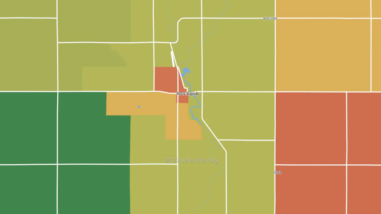 Rock Rapids, IA Map of Drug-Related Crime Rates