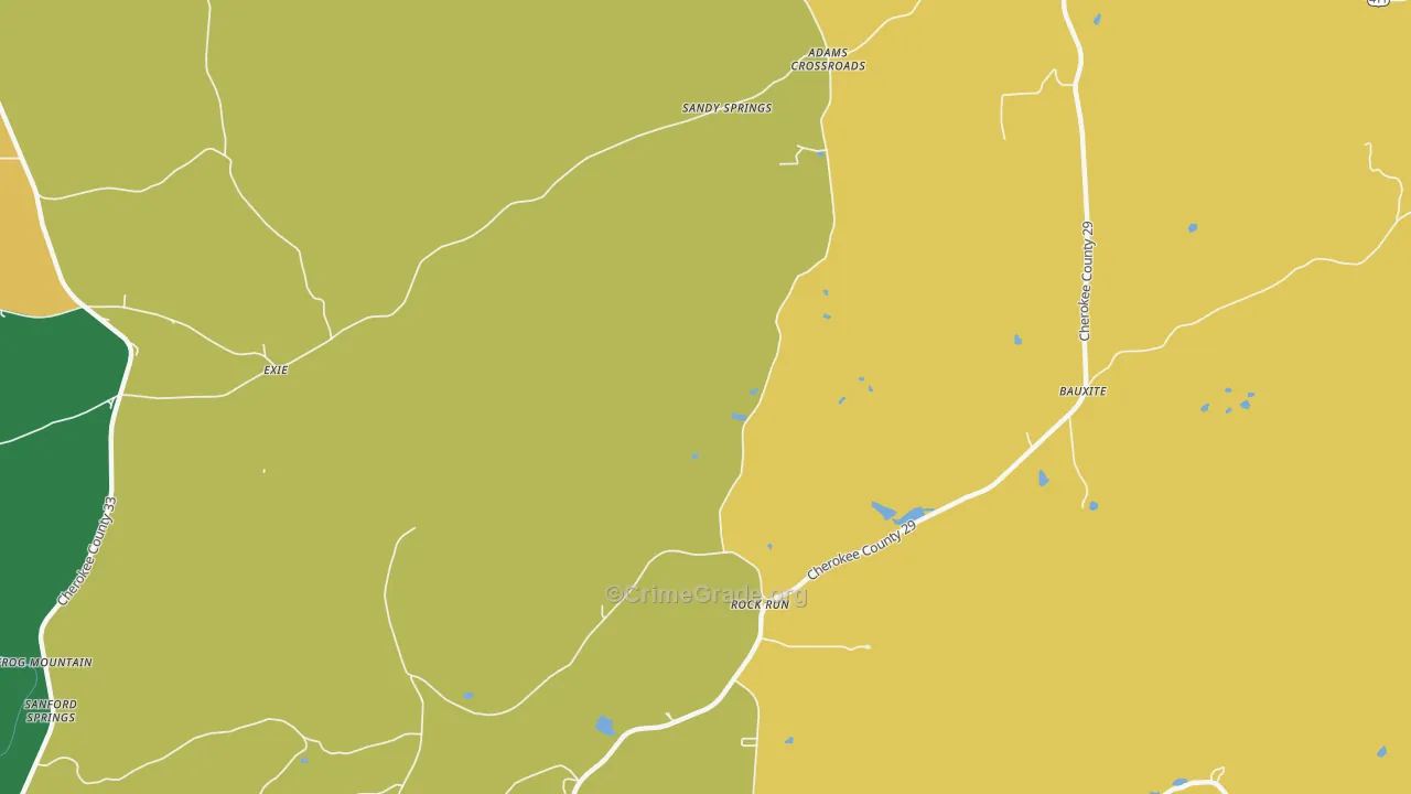 Rock Run, AL Map of Drug-Related Crime Rates